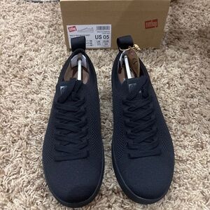 FitFlop Rally E01 Multi-Knit Sneaker All Black Size 5 Women